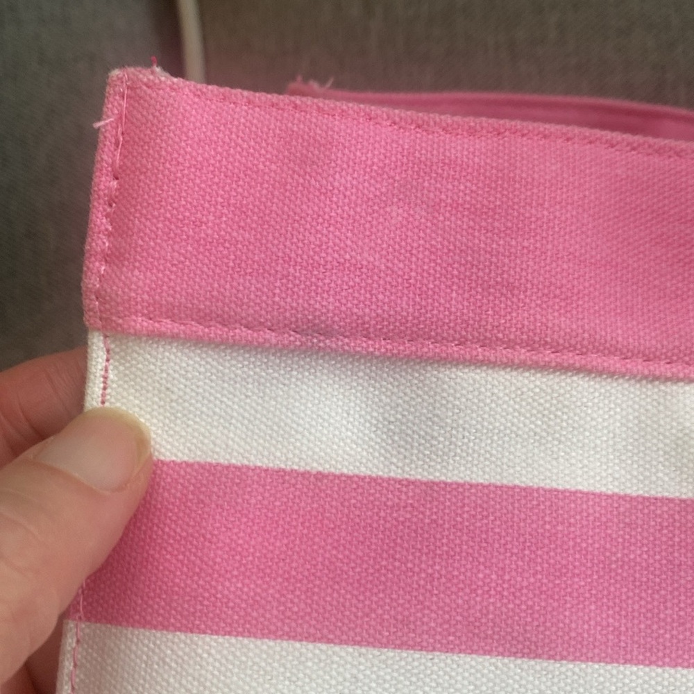 Victoria's Secret Pink & White Striped Tote beach bag with Miami St Bart Hawaii - Picture 7 of 10